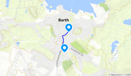 Kartenausschnitt Bahnhof Barth